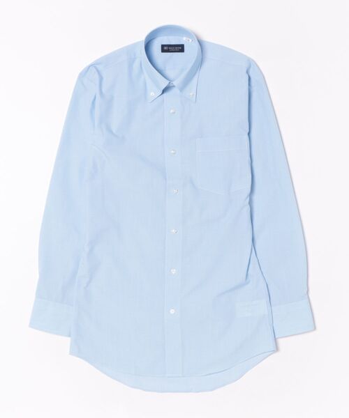 TOKYO SHIRTS（トウキョウシャツ）の「形態安定ノンアイロン ボタンダウン 長袖ビジネスワイシャツ（ビジネスシャツ・メンズ・ブルー・首回り39cm-裄丈80cm/首回り39cm-裄丈84cm/首回り41cm-裄丈82cm/首回り41cm-裄丈86cm/首回り42cm-裄丈82cm/首回り42cm-裄丈86cm/首回り43cm-裄丈82cm/首回り43cm-裄丈86cm/首回り37cm-裄丈80cm/首回り37cm-裄丈84cm）」の6枚目の写真