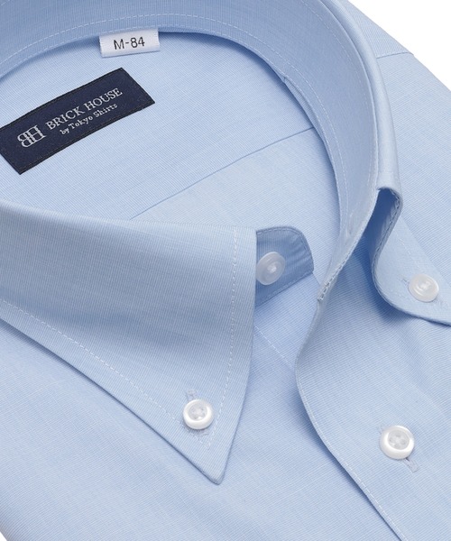 TOKYO SHIRTS（トウキョウシャツ）の「形態安定ノンアイロン ボタンダウン 長袖ビジネスワイシャツ（ビジネスシャツ・メンズ・ブルー・首回り39cm-裄丈80cm/首回り39cm-裄丈84cm/首回り41cm-裄丈82cm/首回り41cm-裄丈86cm/首回り42cm-裄丈82cm/首回り42cm-裄丈86cm/首回り43cm-裄丈82cm/首回り43cm-裄丈86cm/首回り37cm-裄丈80cm/首回り37cm-裄丈84cm）」の2枚目の写真