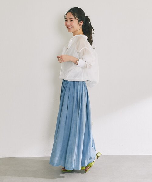 La boutique BonBon（ラブティックボンボン）の「【今すぐお届け！・1枚でおしゃれ見え】シアーレイヤードブラウス（シャツ/ブラウス・レディース・ホワイト/サックスブルー/チャコールグレー・FREE）」の20枚目の写真