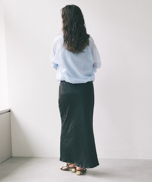 La boutique BonBon（ラブティックボンボン）の「【今すぐお届け！・1枚でおしゃれ見え】シアーレイヤードブラウス（シャツ/ブラウス・レディース・ホワイト/サックスブルー/チャコールグレー・FREE）」の13枚目の写真