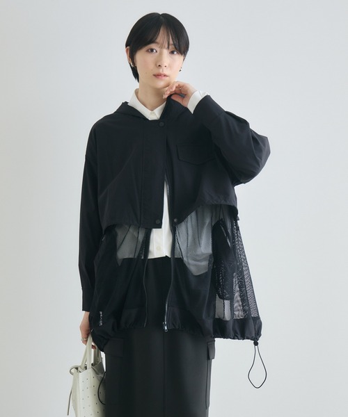 Paradise Picnic（パラダイスピクニック）の「メッシュレイヤードブルゾン（ブルゾン・レディース・ベージュ/チャコールグレー/ブラック・FREE）」の2枚目の写真