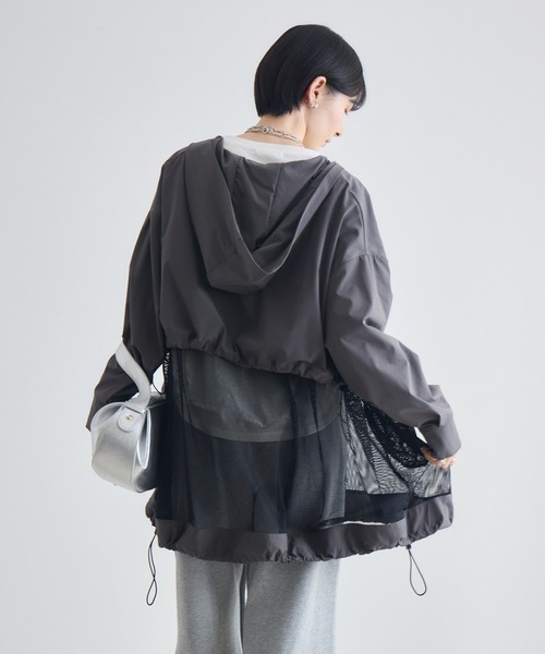 Paradise Picnic（パラダイスピクニック）の「メッシュレイヤードブルゾン（ブルゾン・レディース・ベージュ/チャコールグレー/ブラック・FREE）」の15枚目の写真