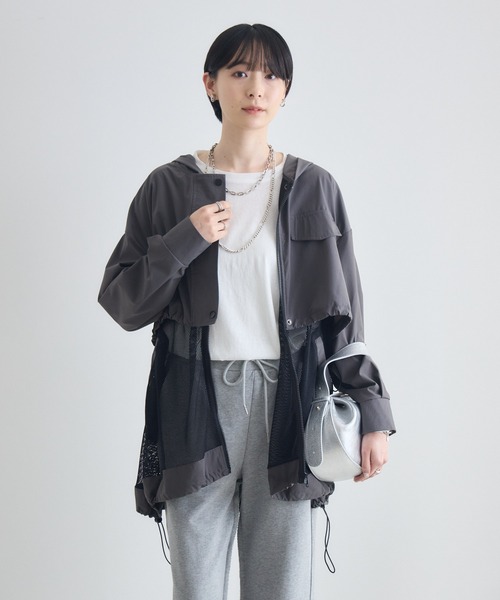 Paradise Picnic（パラダイスピクニック）の「メッシュレイヤードブルゾン（ブルゾン・レディース・ベージュ/チャコールグレー/ブラック・FREE）」の13枚目の写真