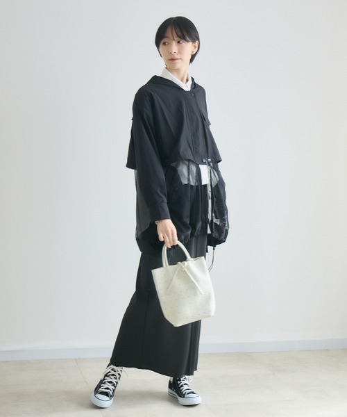 Paradise Picnic（パラダイスピクニック）の「メッシュレイヤードブルゾン（ブルゾン・レディース・ベージュ/チャコールグレー/ブラック・FREE）」の10枚目の写真