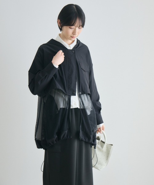 Paradise Picnic（パラダイスピクニック）の「メッシュレイヤードブルゾン（ブルゾン・レディース・ベージュ/チャコールグレー/ブラック・FREE）」の4枚目の写真