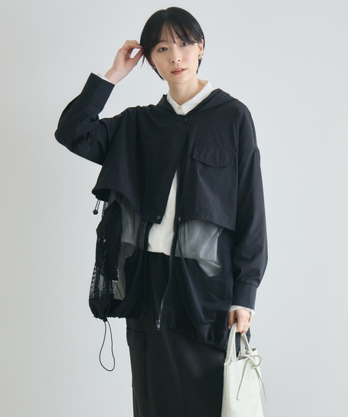 Paradise Picnic（パラダイスピクニック）の「メッシュレイヤードブルゾン（ブルゾン・レディース・ベージュ/チャコールグレー/ブラック・FREE）」の5枚目の写真