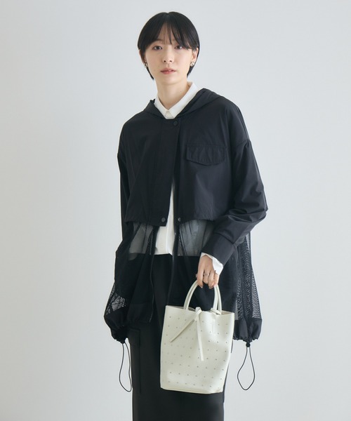 Paradise Picnic（パラダイスピクニック）の「メッシュレイヤードブルゾン（ブルゾン・レディース・ベージュ/チャコールグレー/ブラック・FREE）」の6枚目の写真