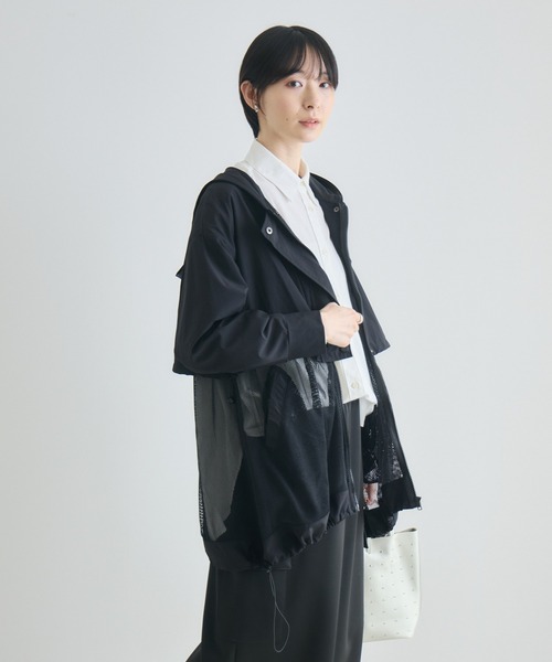 Paradise Picnic（パラダイスピクニック）の「メッシュレイヤードブルゾン（ブルゾン・レディース・ベージュ/チャコールグレー/ブラック・FREE）」の7枚目の写真