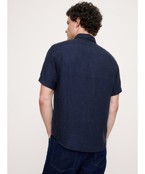 Banana Republic（バナナリパブリック）の「スタンダードフィット リネン ショートスリーブ シャツ（シャツ/ブラウス・メンズ・ネイビー/ホワイト/オリーブ/ナチュラル/ホワイト×ブルー・S/M/L/XL）」の9枚目の写真