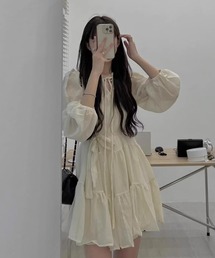 ＆soiree（アンドソワレ）の「ワッシャーリボン付きシフォンチュニック（チュニック）」