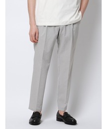 FLAT（フラット）の「FLAT タックテーパードパンツ ウォッシャブル ストレッチ ドライシアサッカー 無地 裾上げ済み（スラックス）」