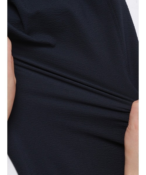 SUIT SQUARE（スーツスクエア）の「FLAT タックテーパードパンツ ウォッシャブル ストレッチ ドライシアサッカー 無地 裾上げ済み（スラックス・メンズ・ライトグレー/ブルー・S/M/L）」の9枚目の写真