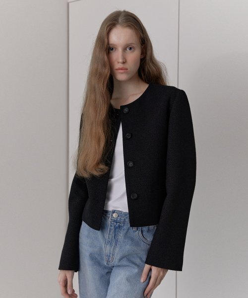38COMEONCOMMON(38カモンコモン)の「Classic Tweed Jacket (Black)(その他アウター・レディース・その他・FREE)」の1枚目の写真