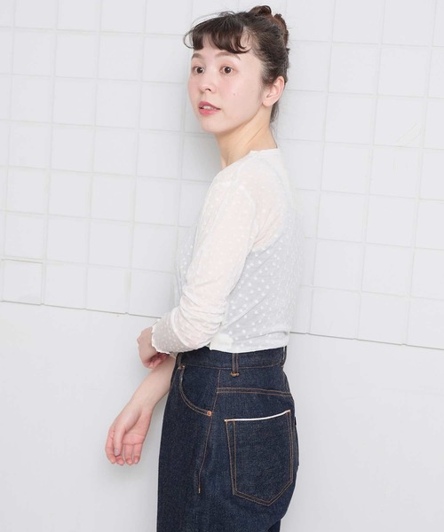 l'atelier du savon（アトリエドサボン）の「すけすけドット　ロンT（Tシャツ/カットソー・レディース・アイボリー・FREE）」の4枚目の写真