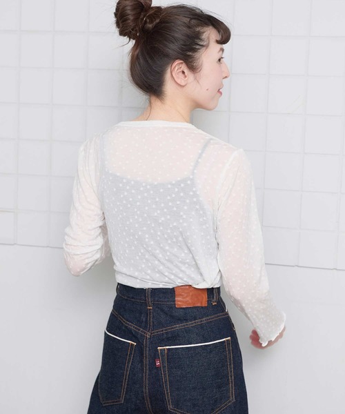 l'atelier du savon（アトリエドサボン）の「すけすけドット　ロンT（Tシャツ/カットソー・レディース・アイボリー・FREE）」の5枚目の写真