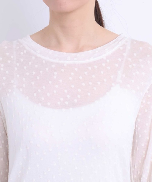 l'atelier du savon（アトリエドサボン）の「すけすけドット　ロンT（Tシャツ/カットソー・レディース・アイボリー・FREE）」の15枚目の写真