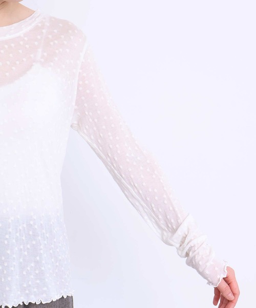 l'atelier du savon（アトリエドサボン）の「すけすけドット　ロンT（Tシャツ/カットソー・レディース・アイボリー・FREE）」の16枚目の写真