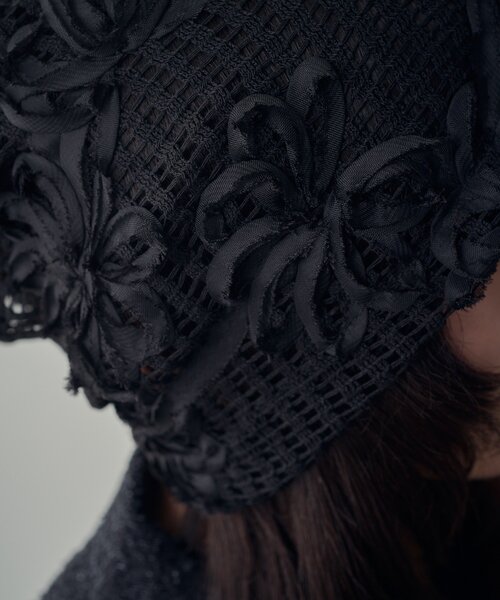 goocy（グーシー）の「レースフラワービーニー（キャップ・レディース・ブラック/アイボリー・FREE）」の11枚目の写真