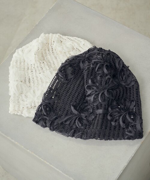 goocy（グーシー）の「レースフラワービーニー（キャップ・レディース・ブラック/アイボリー・FREE）」の16枚目の写真