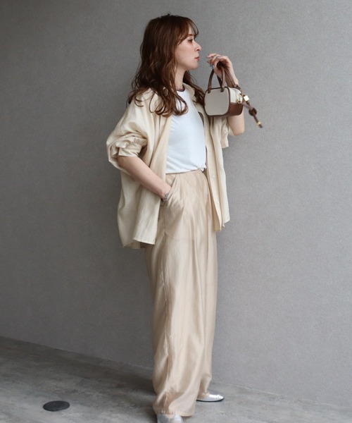 zena（ジェナ）の「シアーストライプドルマンシャツ/ オーバーサイズ / 春シャツ（シャツ/ブラウス・レディース・ブルー系その他/ベージュ系その他・FREE）」の16枚目の写真