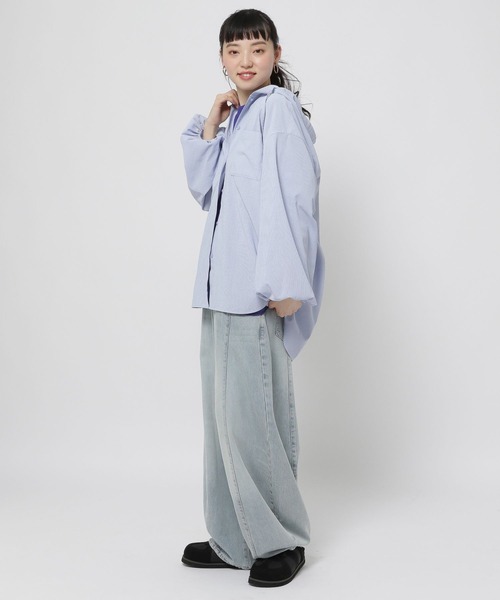 niko and...（ニコアンド）の「アソートUVフーディシャツ（シャツ/ブラウス・レディース・ライトブルー/オフホワイト/ブルー・FREE）」の11枚目の写真