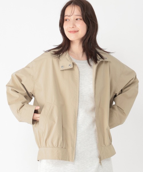 studio CLIP（スタディオクリップ）の「コットンナイロンスタンドブルゾン（ブルゾン・レディース・アイボリー/ベージュ・FREE）」の2枚目の写真