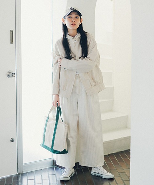 studio CLIP（スタディオクリップ）の「コットンナイロンスタンドブルゾン（ブルゾン・レディース・アイボリー/ベージュ・FREE）」の5枚目の写真