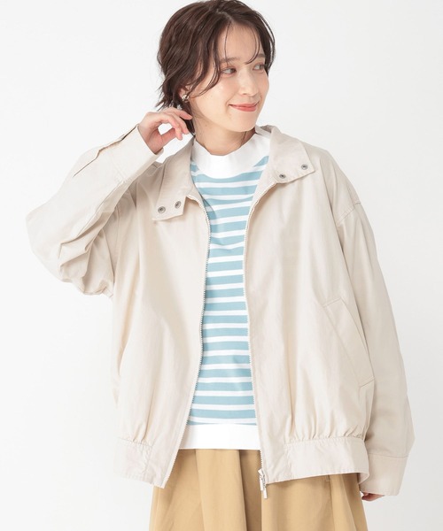 studio CLIP（スタディオクリップ）の「コットンナイロンスタンドブルゾン（ブルゾン・レディース・アイボリー/ベージュ・FREE）」の7枚目の写真