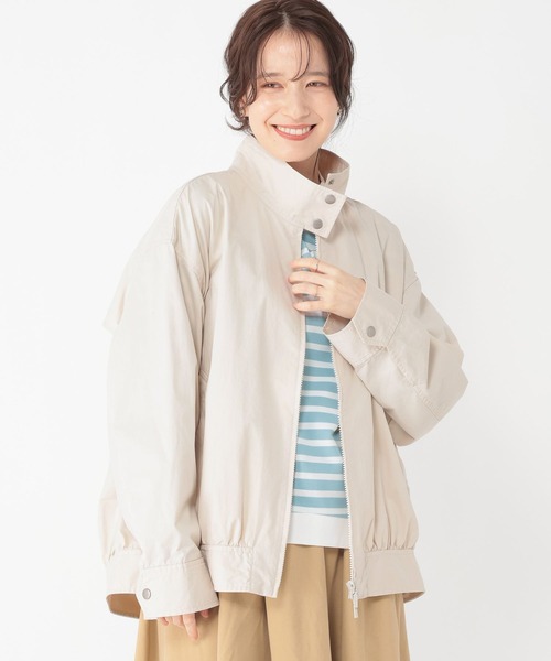 studio CLIP（スタディオクリップ）の「コットンナイロンスタンドブルゾン（ブルゾン・レディース・アイボリー/ベージュ・FREE）」の8枚目の写真