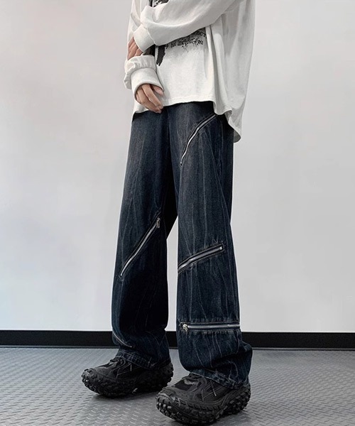 Ressaca(レサーカ)の「ジップデザインデニムパンツ(デニムパンツ・メンズ・ブラック/ブルー・L/XL/M)」の4枚目の写真