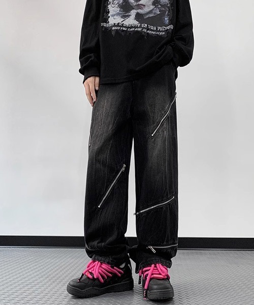 Ressaca(レサーカ)の「ジップデザインデニムパンツ(デニムパンツ・メンズ・ブラック/ブルー・L/XL/M)」の3枚目の写真