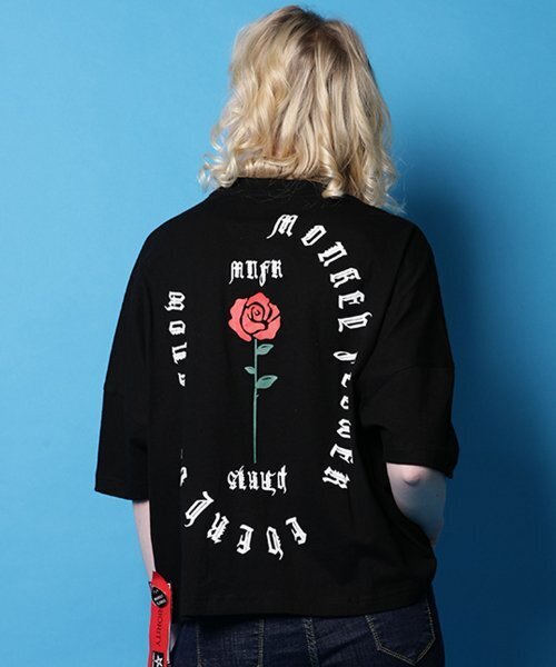 Monkey Flower(モンキーフラワー)の「レディースローズ刺繍 半袖Tシャツ/MM8WTS12F BLACK(Tシャツ/カットソー・レディース・その他・FREE)」の2枚目の写真