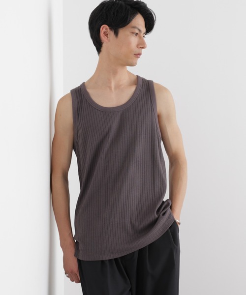 NANO universe（ナノユニバース）の「Anti Soaked(R) 汗染み防止 リブタンクトップ（タンクトップ・メンズ・ブラック/ホワイト/チャコール・L/M）」の3枚目の写真