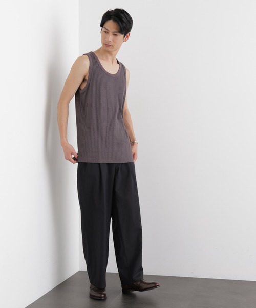 NANO universe（ナノユニバース）の「Anti Soaked(R) 汗染み防止 リブタンクトップ（タンクトップ・メンズ・ブラック/ホワイト/チャコール・L/M）」の7枚目の写真