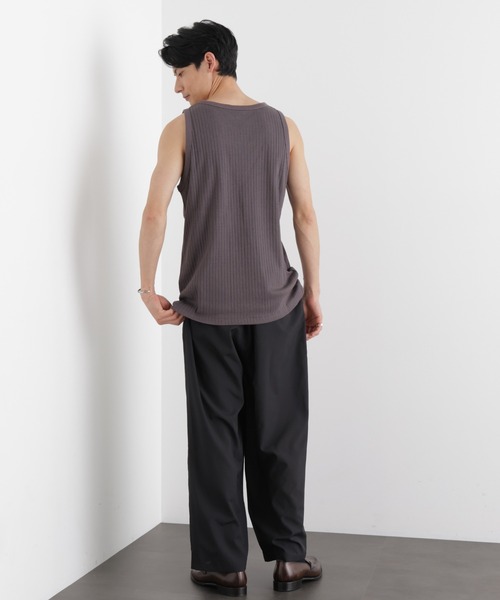 NANO universe（ナノユニバース）の「Anti Soaked(R) 汗染み防止 リブタンクトップ（タンクトップ・メンズ・ブラック/ホワイト/チャコール・L/M）」の10枚目の写真