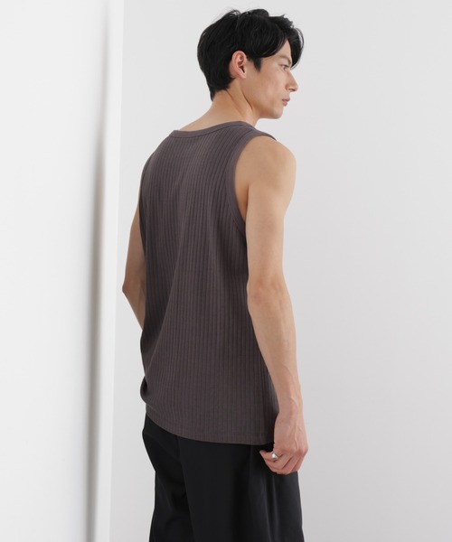 NANO universe（ナノユニバース）の「Anti Soaked(R) 汗染み防止 リブタンクトップ（タンクトップ・メンズ・ブラック/ホワイト/チャコール・L/M）」の6枚目の写真