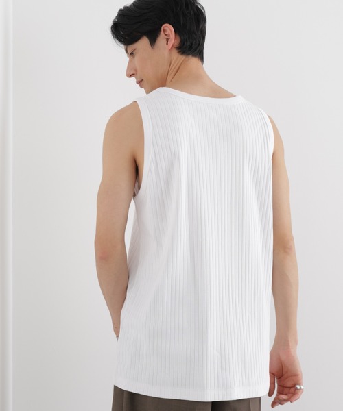 NANO universe（ナノユニバース）の「Anti Soaked(R) 汗染み防止 リブタンクトップ（タンクトップ・メンズ・ブラック/ホワイト/チャコール・L/M）」の14枚目の写真