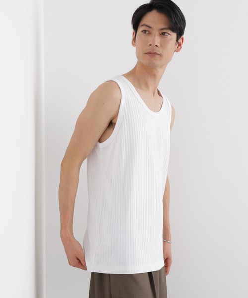 NANO universe（ナノユニバース）の「Anti Soaked(R) 汗染み防止 リブタンクトップ（タンクトップ・メンズ・ブラック/ホワイト/チャコール・L/M）」の13枚目の写真