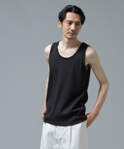 NANO universe（ナノユニバース）の「Anti Soaked(R) 汗染み防止 リブタンクトップ（タンクトップ・メンズ・ブラック/ホワイト/チャコール・L/M）」の19枚目の写真