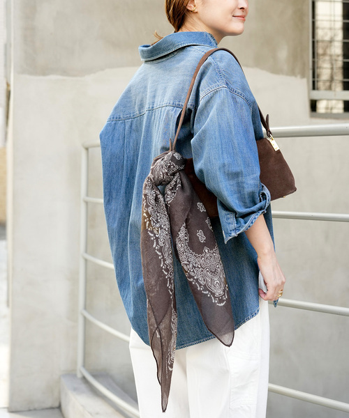 Lee（リー）の「追加 Lee デニムシャツ（シャツ/ブラウス・レディース・ネイビー・FREE）」の6枚目の写真