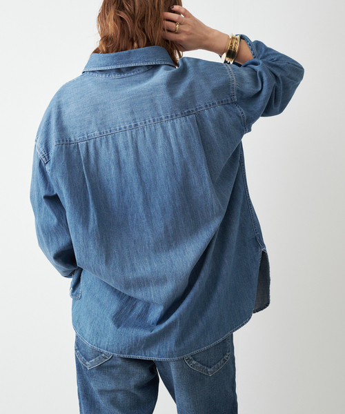 Lee（リー）の「追加 Lee デニムシャツ（シャツ/ブラウス・レディース・ネイビー・FREE）」の13枚目の写真