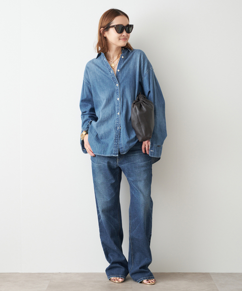 Lee（リー）の「追加 Lee デニムシャツ（シャツ/ブラウス・レディース・ネイビー・FREE）」の15枚目の写真