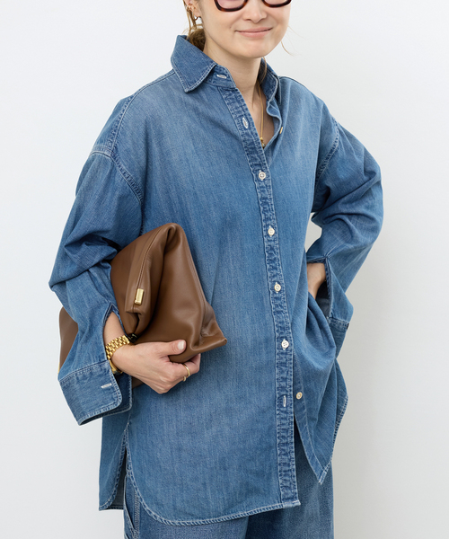 Lee（リー）の「追加 Lee デニムシャツ（シャツ/ブラウス・レディース・ネイビー・FREE）」の19枚目の写真