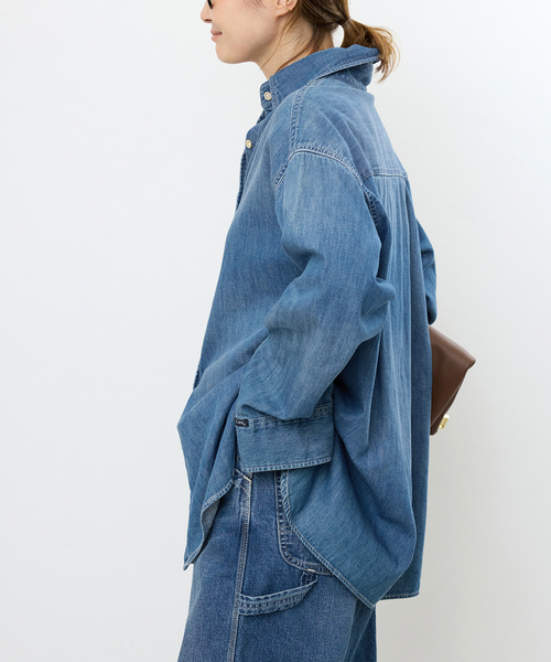 Lee（リー）の「追加 Lee デニムシャツ（シャツ/ブラウス・レディース・ネイビー・FREE）」の20枚目の写真
