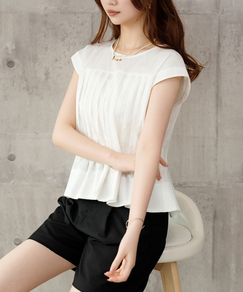 DRESS PLUS(ドレスプラス)の「ブラウス レディース トップス シャツ(ベスト・レディース・ライトグレー/サックスブルー/ブラック/オフホワイト・M)」の6枚目の写真