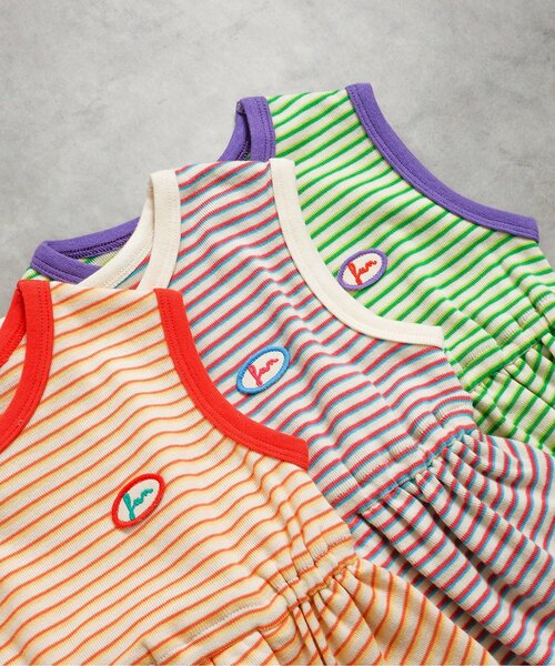BREEZE（ブリーズ）の「【リンク】Bpop ミジンボーダータンクボディオール（ロンパース・キッズ・イエロー/グリーン/レッド・70/80）」の22枚目の写真