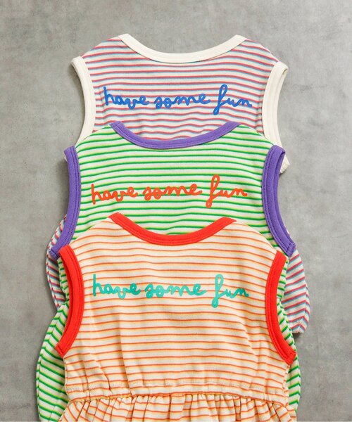BREEZE（ブリーズ）の「【リンク】Bpop ミジンボーダータンクボディオール（ロンパース・キッズ・イエロー/グリーン/レッド・70/80）」の21枚目の写真