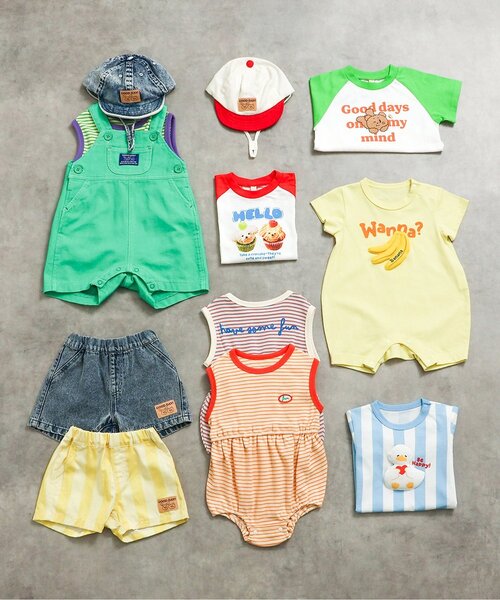 BREEZE（ブリーズ）の「【リンク】Bpop ミジンボーダータンクボディオール（ロンパース・キッズ・イエロー/グリーン/レッド・70/80）」の15枚目の写真