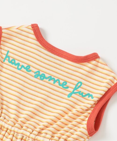 BREEZE（ブリーズ）の「【リンク】Bpop ミジンボーダータンクボディオール（ロンパース・キッズ・イエロー/グリーン/レッド・70/80）」の6枚目の写真