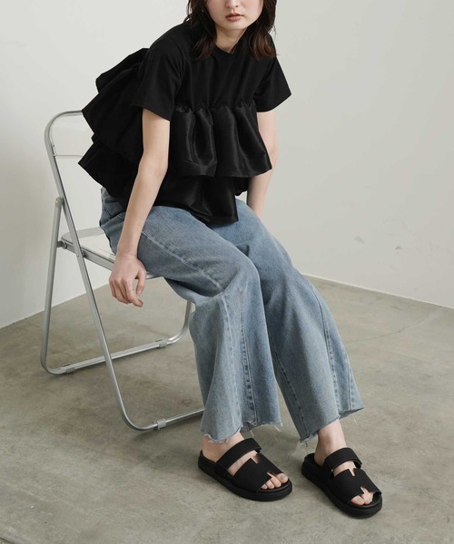 Bulue.(ブルー)の「【Bulue.】ベルトデザイン ミュール サンダル(サンダル・レディース・シルバー/ブラック/グレー・39/38/37/36)」の7枚目の写真
